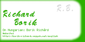 richard borik business card