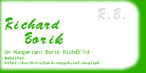 richard borik business card